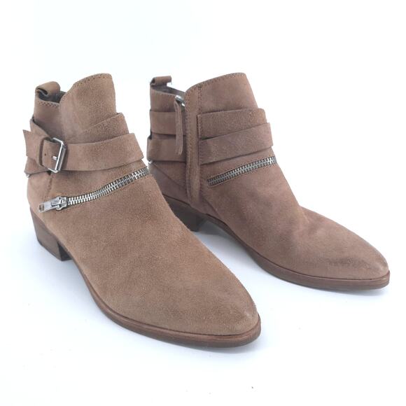 Dolce Vita Meggie Boho Western Double Strap Buckle Wood Block Stacked Heel 6 - Picture 3 of 11